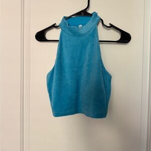 Fabletics Blue Sleeveless Crop Tank Top